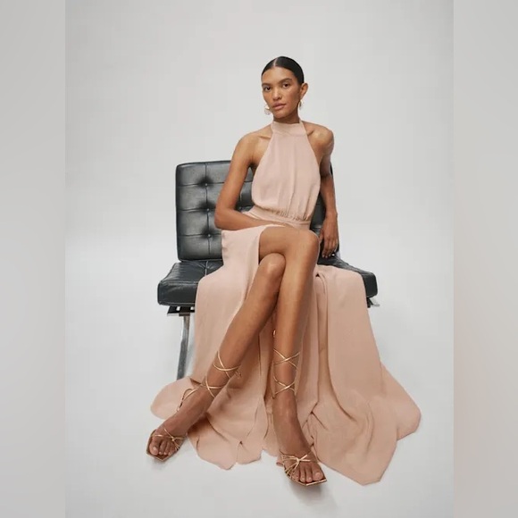 NEW NWT Reformation Andee Halter Maxi Dress Blush Pink Size 2 - Picture 7 of 14